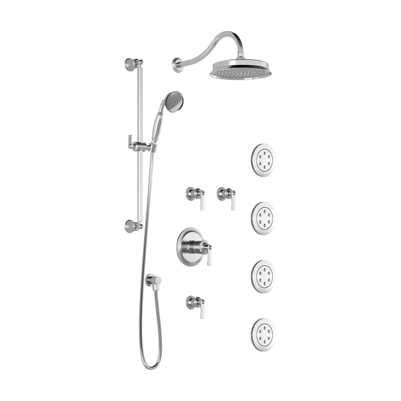 Kalia RUSTIK T375 Thermostatic Shower System with Wall Arm- Chrome - Renoz