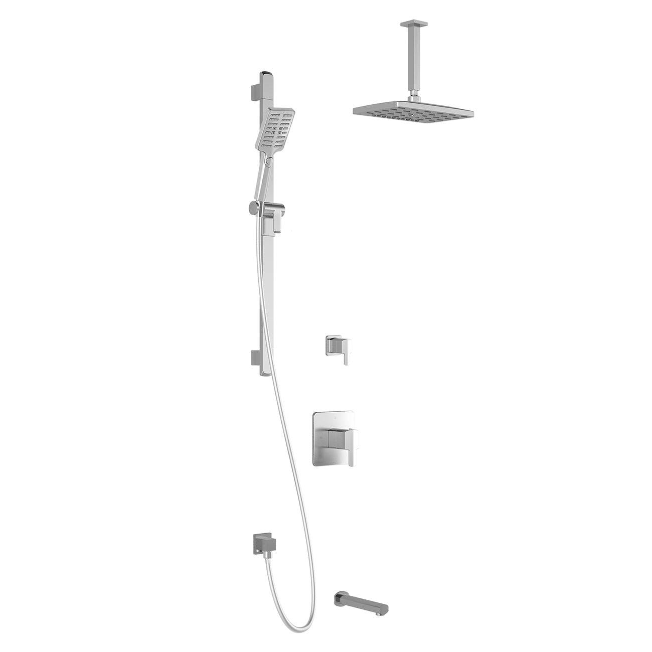 Kalia GRAFIK TD3 PREMIA AQUATONIK T/P Shower System with 12-1/2" Shower Head with Vertical Ceiling Arm- Chrome - Renoz