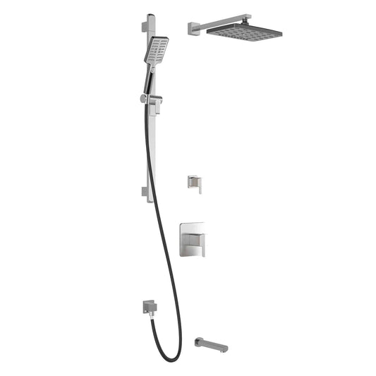 Kalia GRAFIK TD3 PREMIA AQUATONIK T/P Shower System with Wall Arm- Chrome/Black - Renoz