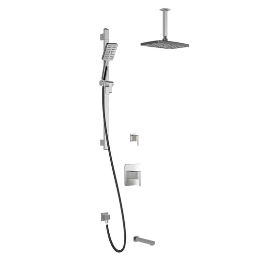 Kalia GRAFIK TD3 PREMIA AQUATONIK T/P Shower System Vertical Ceiling Arm- Chrome/Black - Renoz