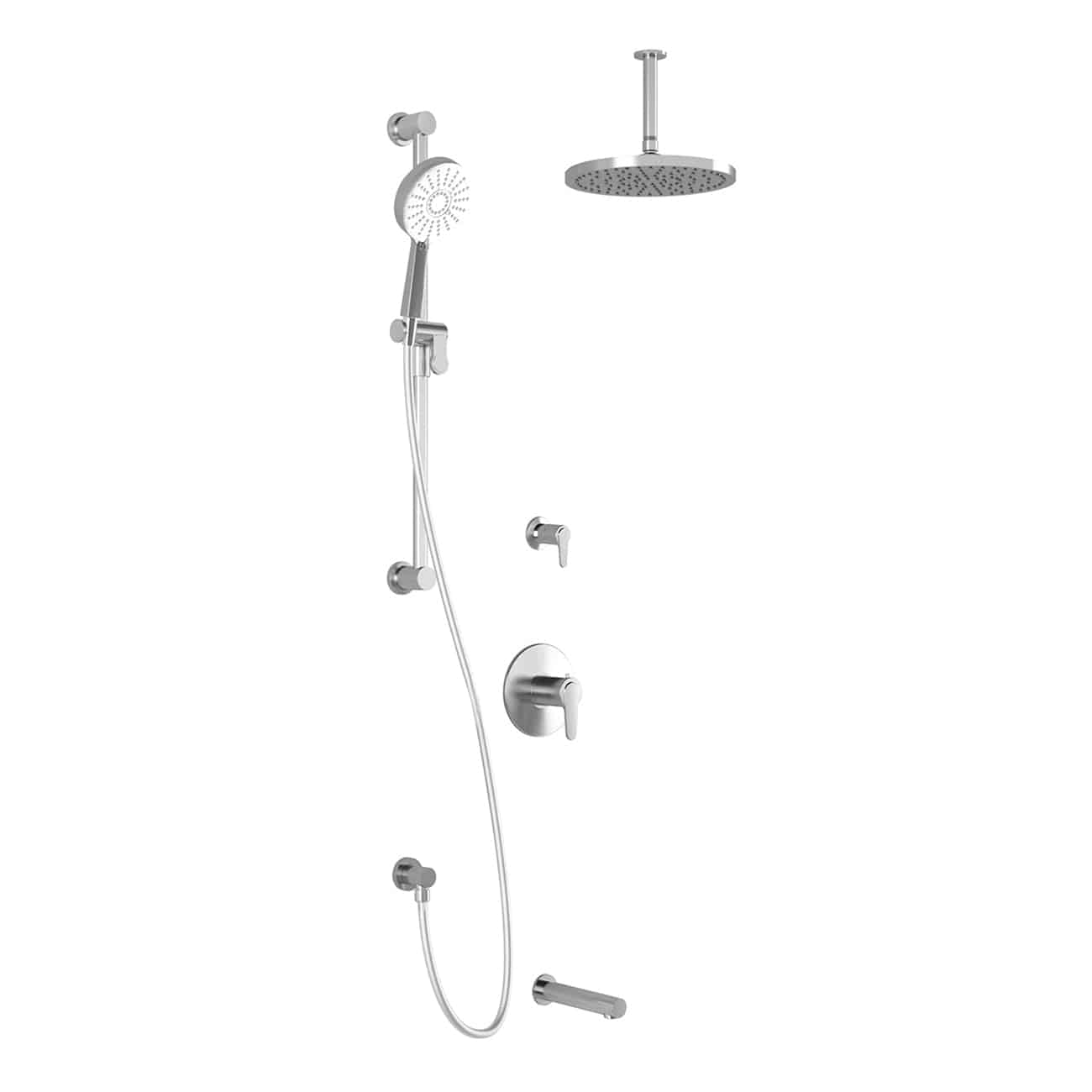 Kalia KONTOUR TD3 PLUS AQUATONIK T/P Shower System with Vertical Ceiling Arm- Chrome - Renoz