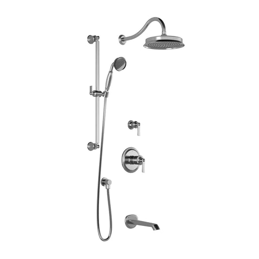 Kalia Rustik TD3 : Aquatonik T/P Shower System With 9" Shower Head, Hand Shower Tub Filler and Wall Arm (BF1617) - Renoz