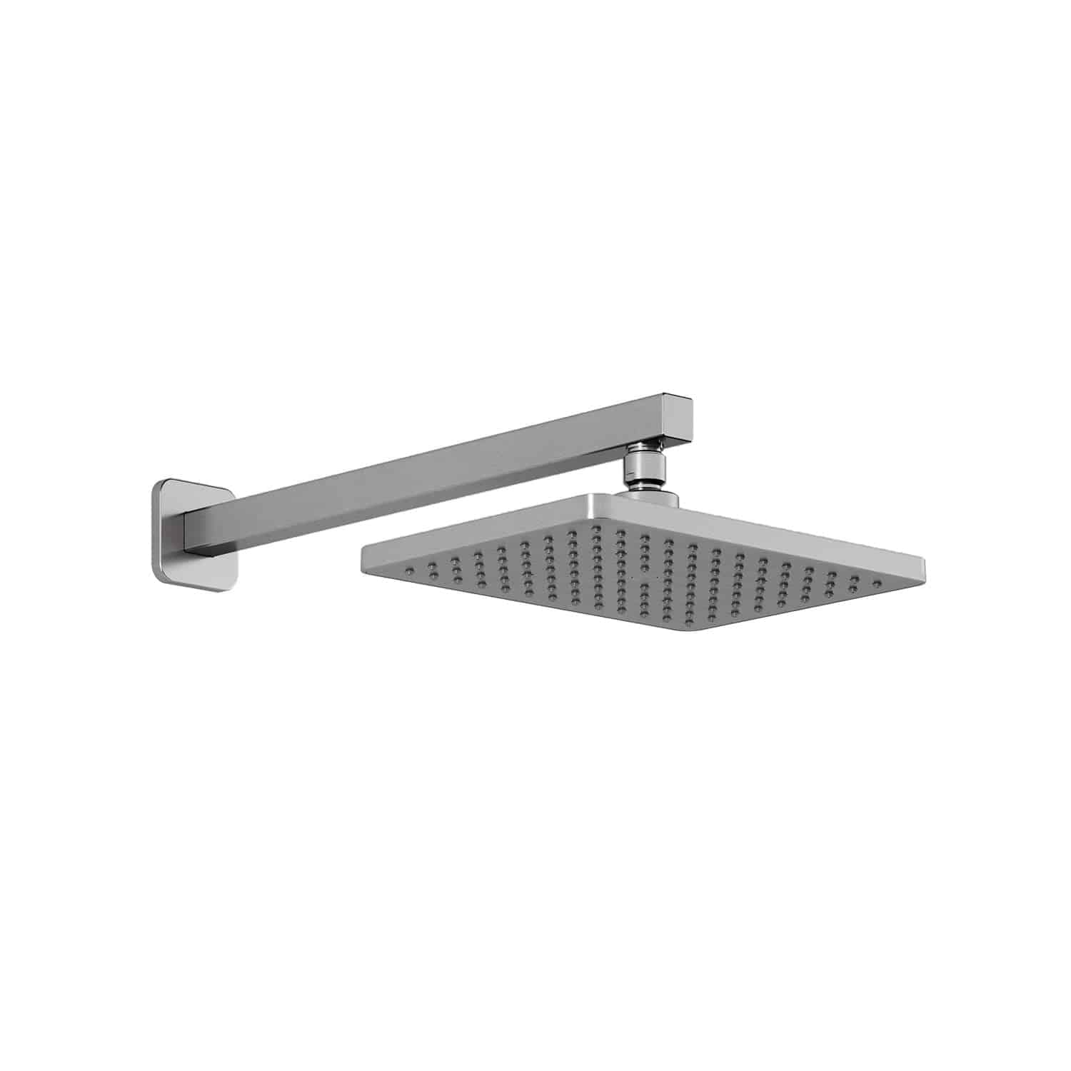 Kalia SquareOne 260mm x 188mm (10 ¼" x 7 ⅜") Rainhead and 90 Degrees Wall Arm- Pure Nickel PVD - Renoz