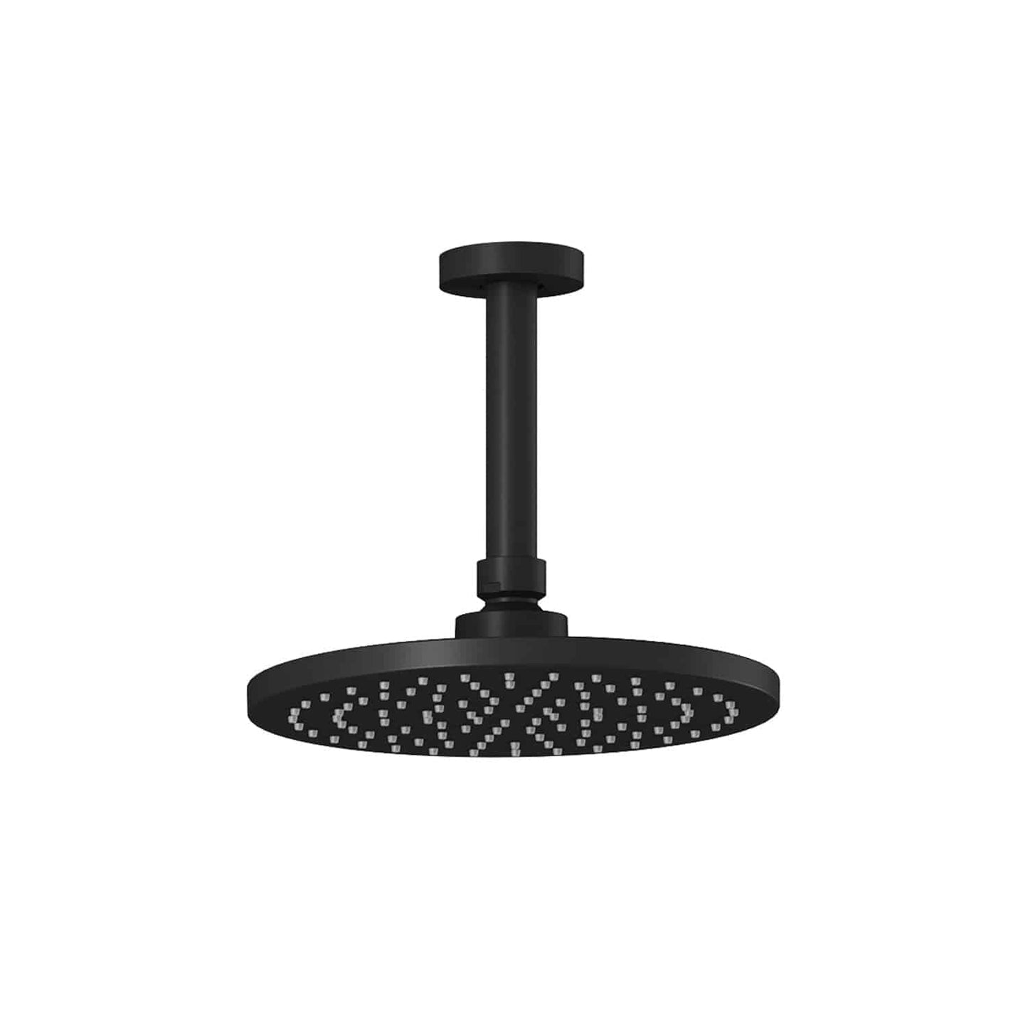 Kalia RoundOne 220mm (8 ⅝'') Rainhead and Vertical Ceiling Arm- Matte Black - Renoz