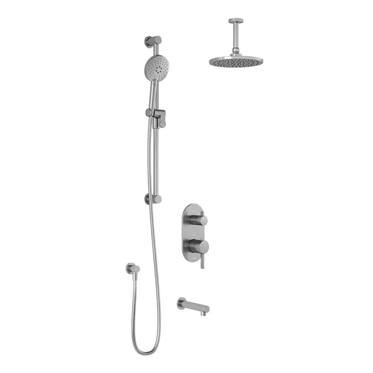 Kalia RoundOne TD3 AQUATONIK T/P with Diverter Shower System with Vertical Ceiling Arm- Chrome - Renoz