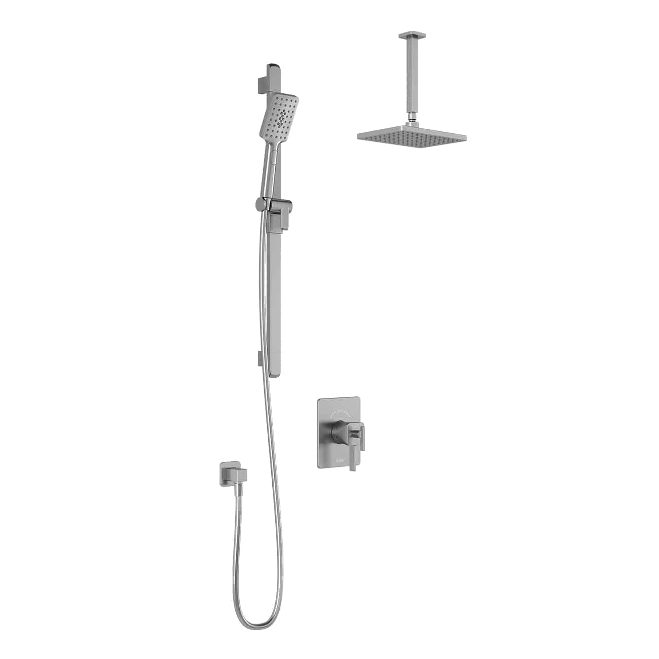 Kalia SquareOne TCD1 AQUATONIK T/P Coaxial Shower System with 10-1/4" Shower Head and Vertical Ceiling Arm -Chrome - Renoz