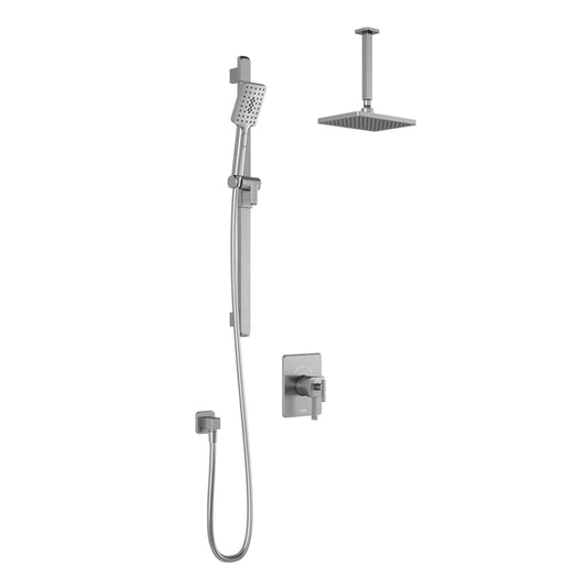 Kalia SquareOne TCD1 AQUATONIK T/P Coaxial Shower System with 10-1/4" Shower Head and Vertical Ceiling Arm- Pure Nickel PVD - Renoz