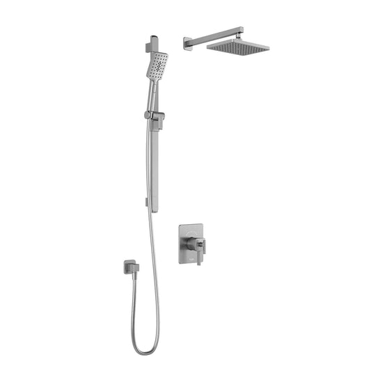 Kalia SquareOne TCD1 AQUATONIK T/P Coaxial Shower System with 10-1/4" Shower Head Wall Arm- Pure Nickel PVD - Renoz