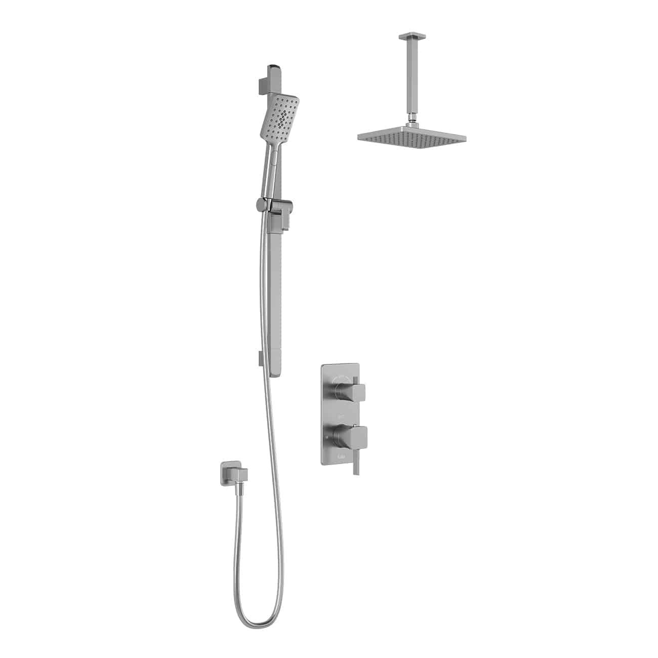 Kalia SquareOne TD2 AQUATONIK T/P with Diverter Shower System with 10-1/4" Shower Head with Vertical Ceiling Arm- (BF1650) - Renoz