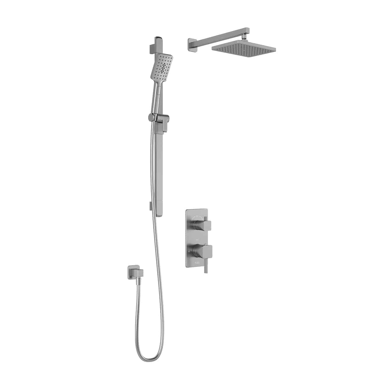 Kalia SquareOne TD2 (Valve Not Included) AQUATONIK T/P with Diverter Shower System with 10-1/4" Shower Head and Wall Arm- Chrome - Renoz