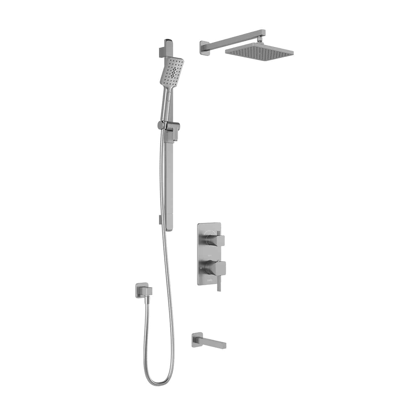 Kalia SquareOne TD3 (Valve Not Included) AQUATONIK T/P with Diverter Shower System with 10-1/4" Shower Head and Wall Arm -Chrome - Renoz