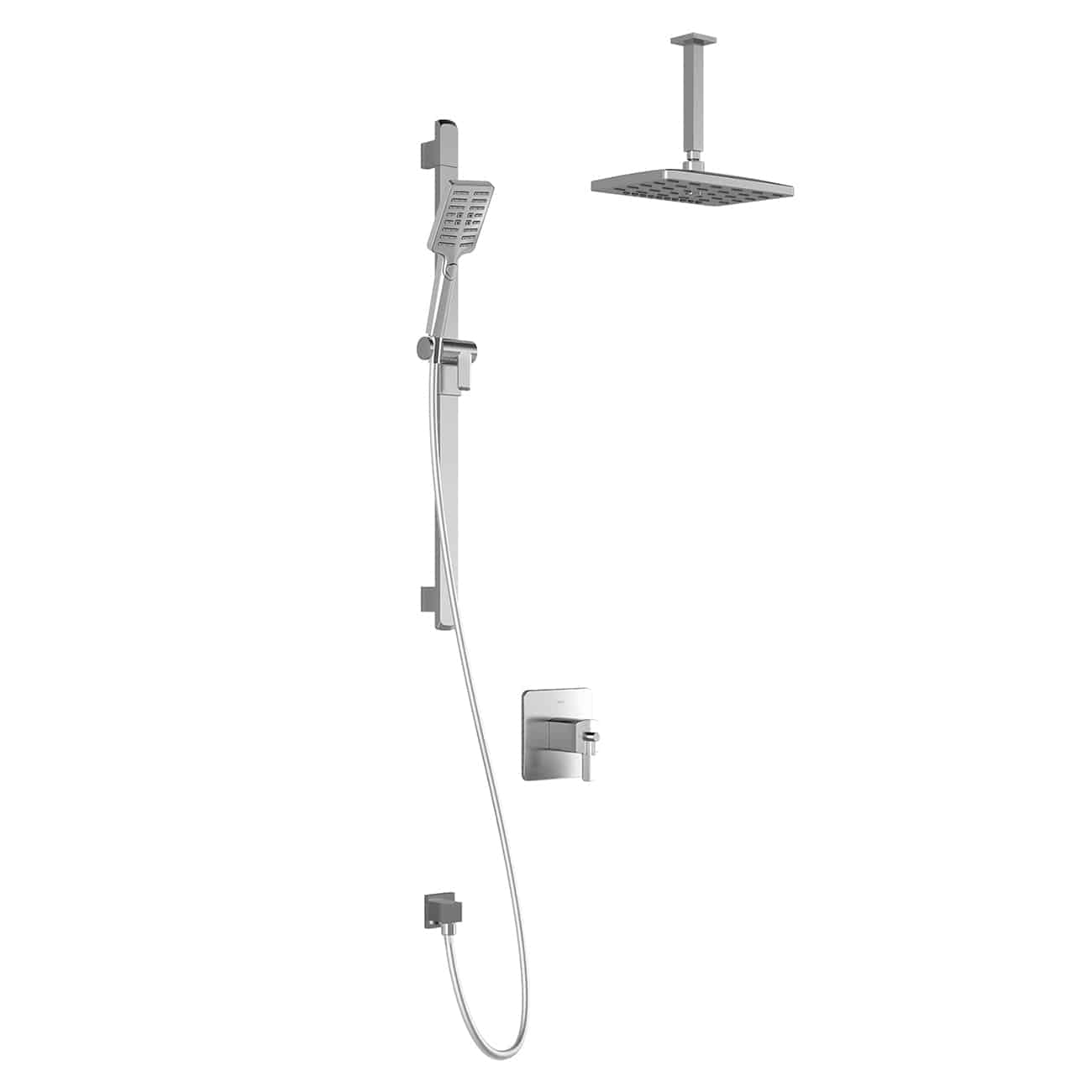 Kalia GRAFIK TCD1 PREMIA AQUATONIK T/P Coaxial Shower System with 12-1/2" Shower Head with Vertical Ceiling Arm- Chrome - Renoz