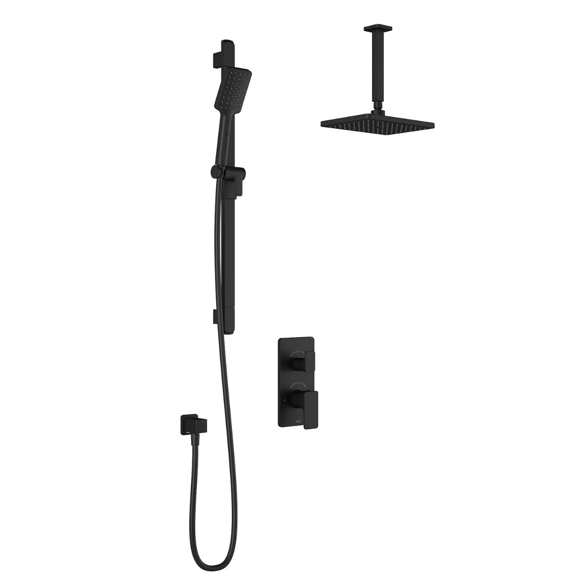 Kalia - Kareo TD2 : Aquatonik T/P With Diverter Shower System With Vertical Ceiling Arm Matte Black