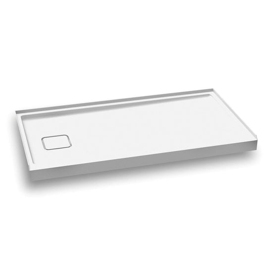 Kalia KOVER 60" x 32" Rectangular Acrylic Shower Base with Left Drain and Integrated Tiling Flange on 3 Sides - Renoz