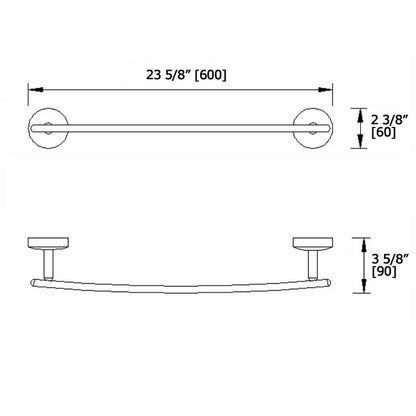 Laloo Classic-R Single Towel Bar CR3824