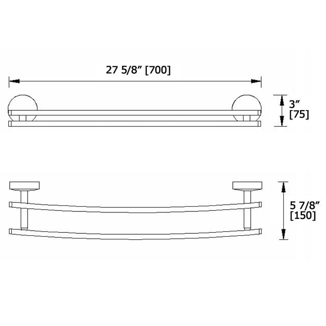 Laloo Classic-R Double Towel Bar CR3830D