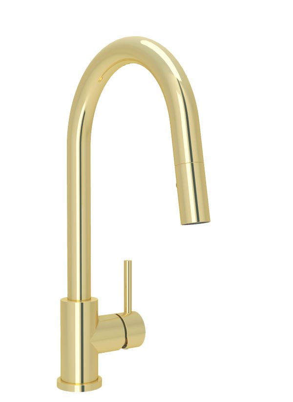 Baril Modern Single Hole Kitchen Faucet With Single Lever and 2-function Pull-down Spray