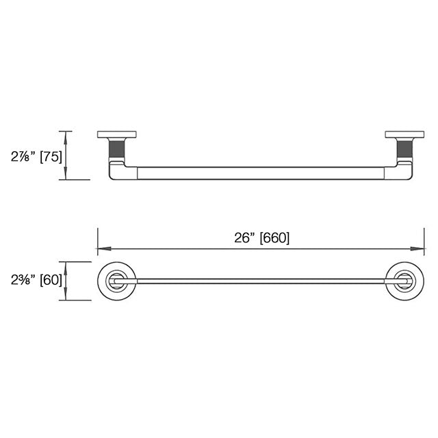 Laloo Draft Single Towel Bar D7124