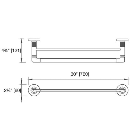 Laloo Draft Extended Double Towel Bar D7130D