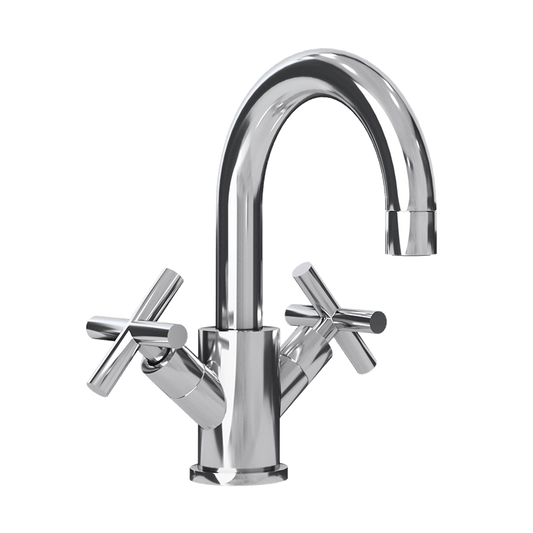 Rubi Alex Washbasin Faucet With Cross Handles- Chrome - Renoz