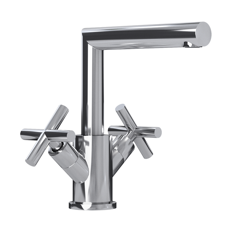 Rubi Gaël Washbasin Faucet With Cross Handles- Chrome - Renoz