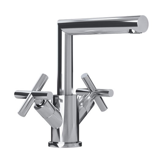 Rubi Gaël Washbasin Faucet With Cross Handles- Chrome - Renoz