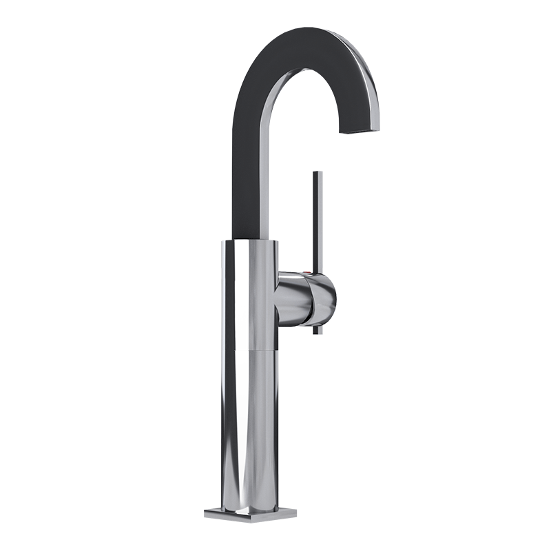 Rubi Gabriella Raised Single Lever Washbasin Faucet With Drain- Chrome - Renoz