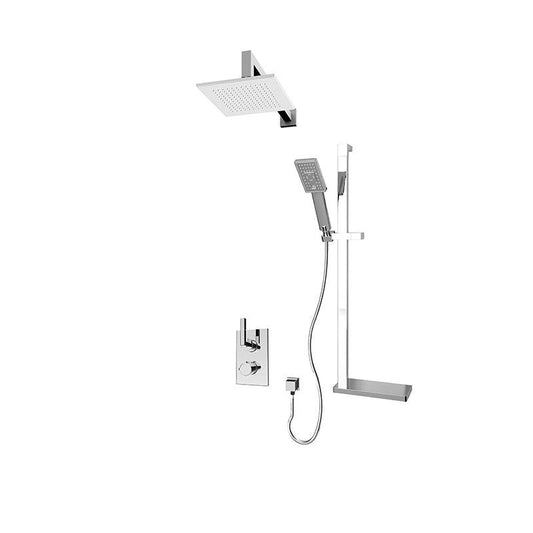 Rubi Jawa 1/2 Inch Thermostatic Shower Kit with 8 Inch Shower Head - Chrome - Renoz