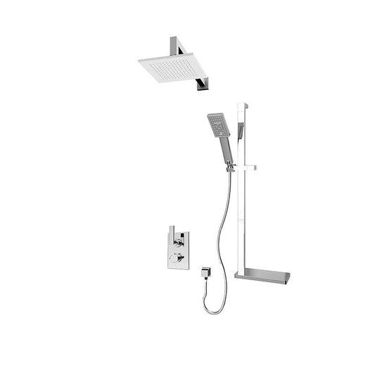 Rubi 1/2 Inch Thermostatic Shower Kit With 8 Inch Square Shower Head RAF811KCC - Renoz