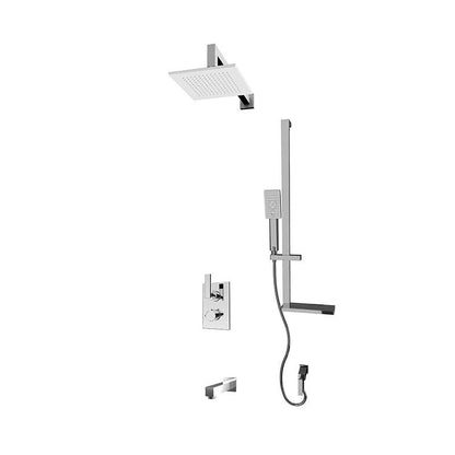 Rubi Kali 1/2 Inch Thermostatic Shower Kit With 8" Square Shower Head - Chrome - Renoz