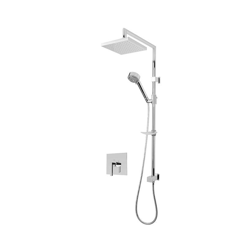 Rubi Jawa 3/4 Inch Thermostatic Shower Kit With 8" Square Shower Head - Chrome - Renoz