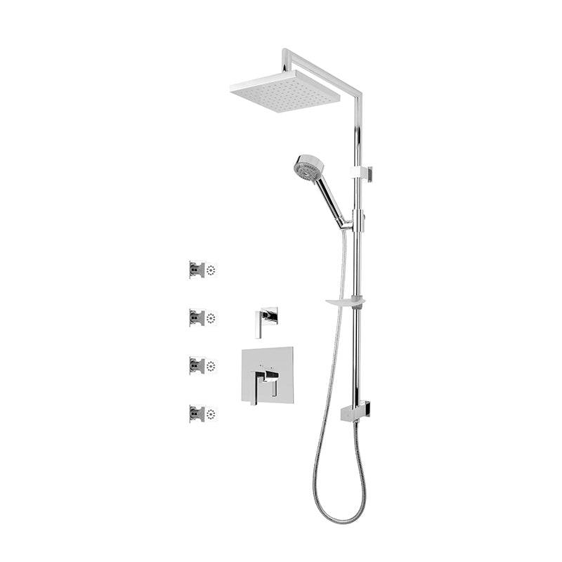 Rubi Jawa 3/4 Inch Thermostatic Shower Kit With Body Jet - Chrome - Renoz