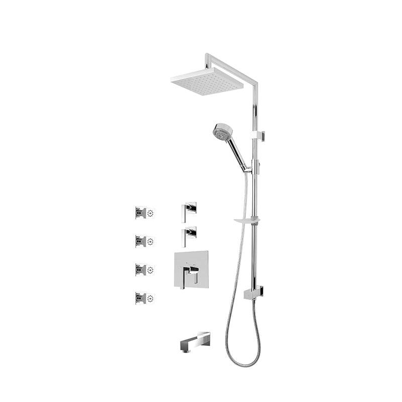 Rubi Jawa 3/4 Inch Thermostatic Shower Kit With 8" Shower Head Bathtub Filler And Body Jet - Renoz