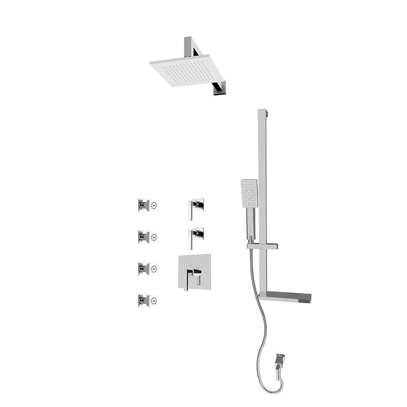 Rubi Jawa 3/4 Inch Thermostatic Shower Kit With 8" Shower Head Body Jet - Chrome - Renoz