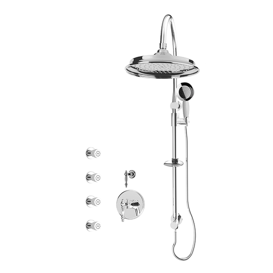 Rubi Saïda 3/4 Inch Thermostatic Shower Kit With Body Jet - Chrome - Renoz