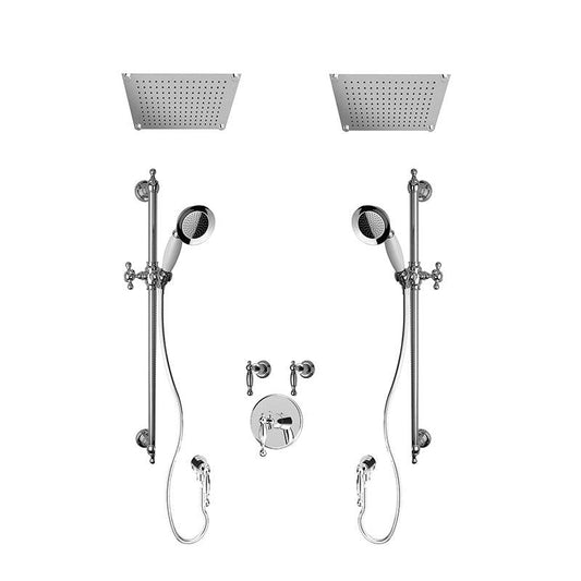 Rubi Qabil 3/4 Inch Dual Thermostatic Shower Kit With Built in Shower Head - Chrome - Renoz