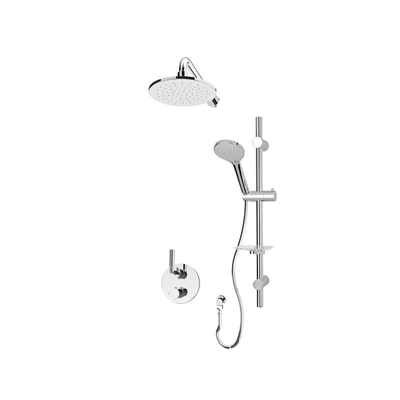 Rubi 1/2 Inch Thermostatic Shower Kit With Round Shower Head And Hand Shower - Renoz