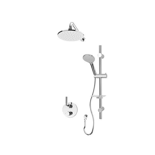 Rubi 1/2 Inch Thermostatic Shower Kit With Round Shower Head And Hand Shower - Renoz