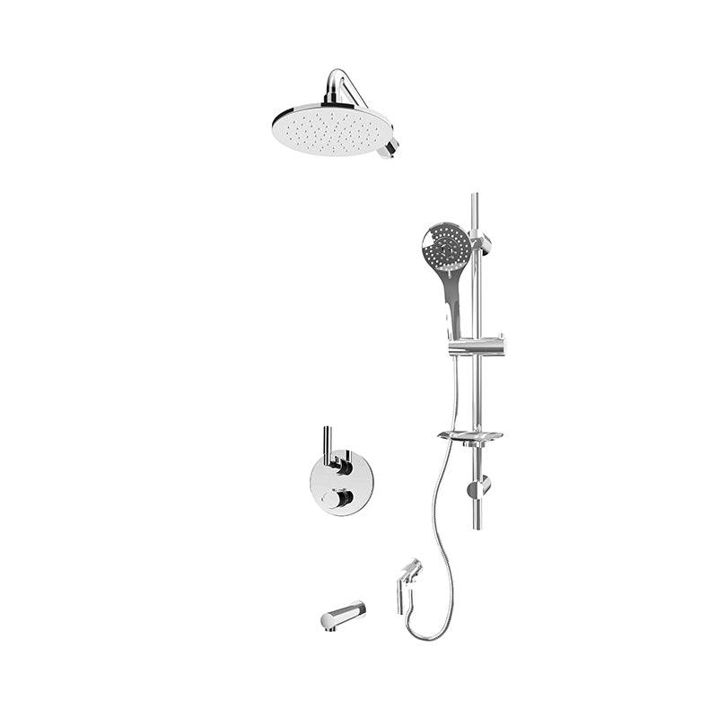 Rubi 1/2 Inch Thermostatic Shower Kit With 8" Round Shower Head and Hand Shower - Renoz