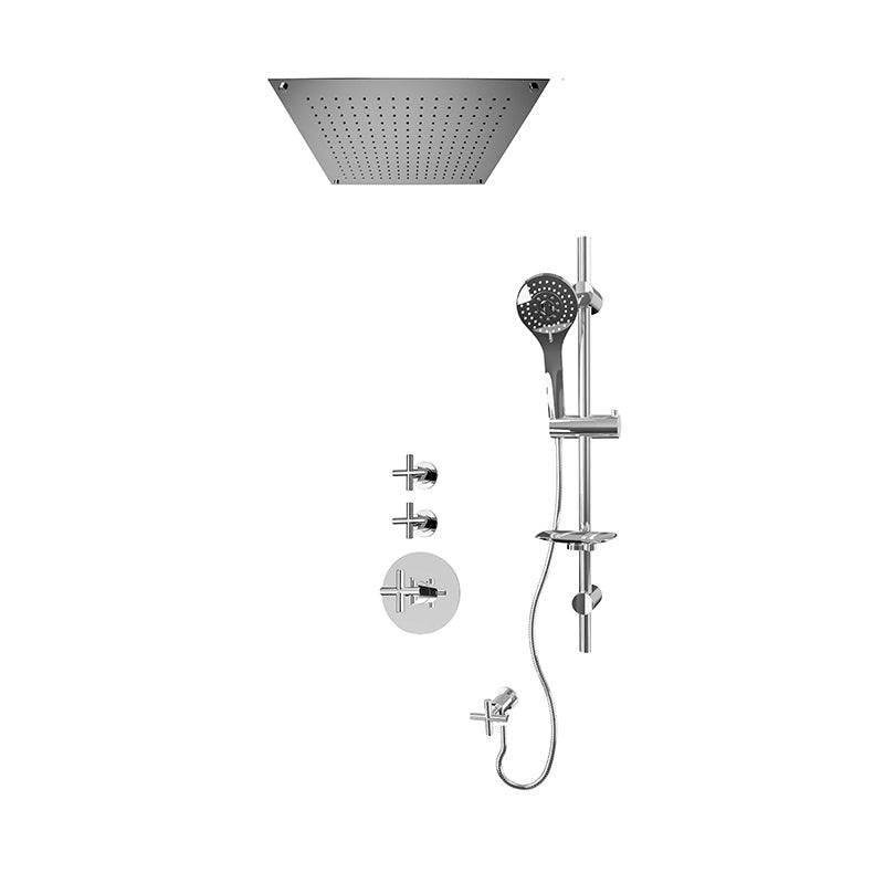 Rubi 3/4 Inch Thermostatic Shower Kit With Built in Shower Head - Chrome - Renoz