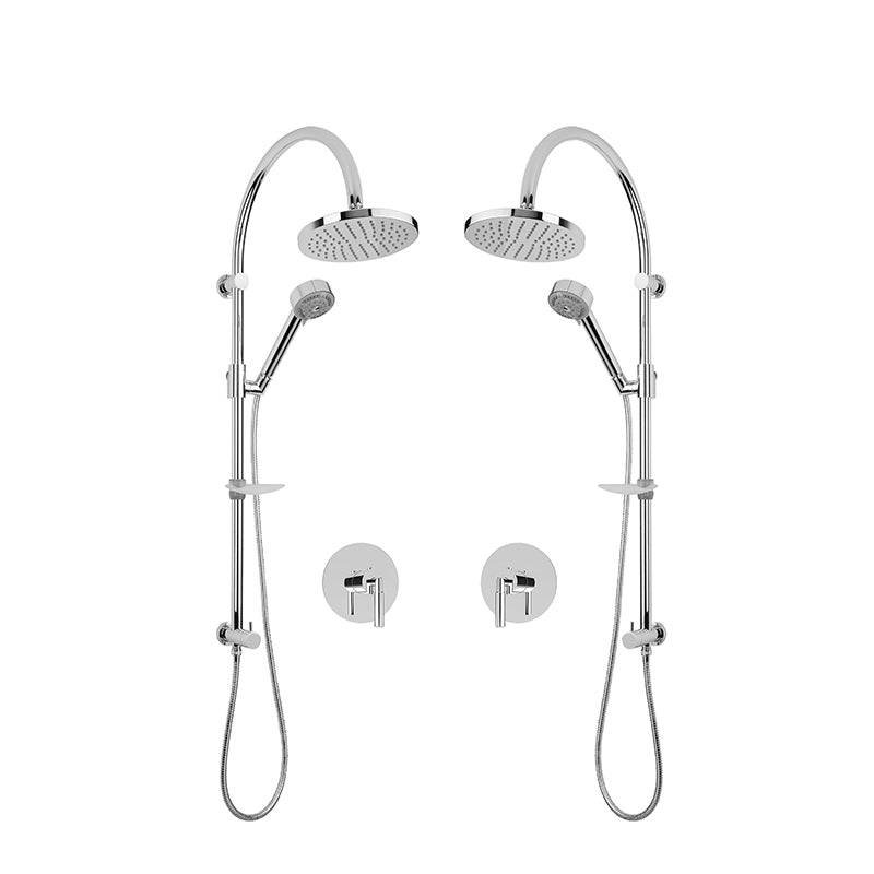 Rubi 3/4 Inch Dual Thermostatic Shower Kit With 8" Round Shower Head- Chrome - Renoz