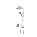 Rubi Pressure Balanced Shower Kit With Square Shower Bar Mounted Shower Head - Chrome - Renoz