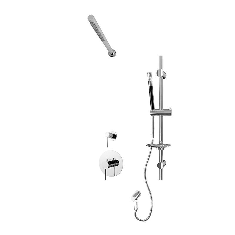 Rubi Kronos 3/4 Inch Thermostatic Shower Kit With Straight Shower Head - Chrome - Renoz