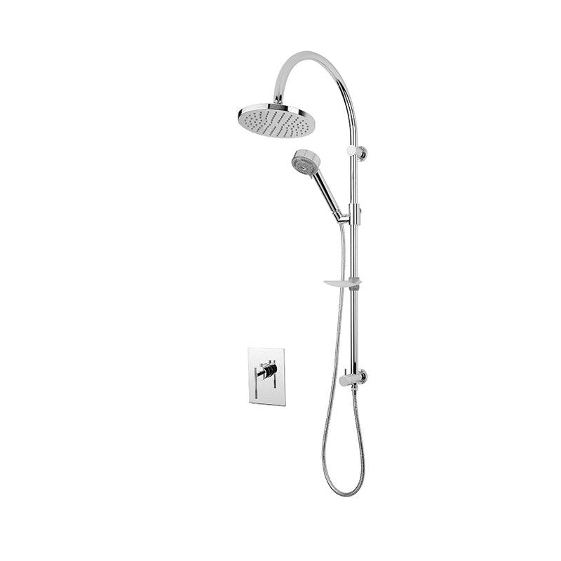 Rubi 3/4 Inch Thermostatic Shower Kit With Round Shower Head - Chrome - Renoz