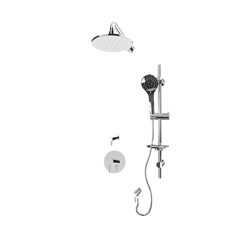 Rubi Vertigo 3/4 Inch Thermostatic Shower Kit With Wall Mount Shower Head - Chrome - Renoz