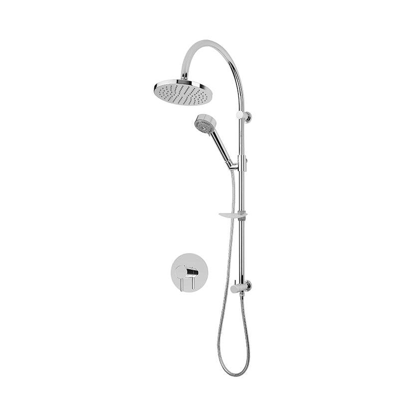 Rubi Vertigo 3/4 Inch Thermostatic Shower Kit With Round Shower Head - Chrome - Renoz