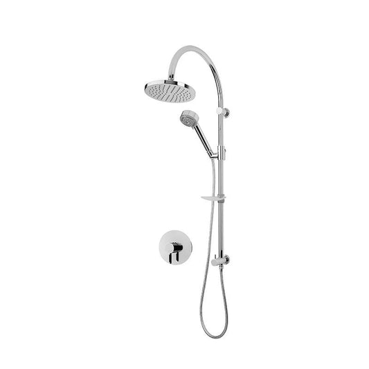 Rubi Vertigo C 3/4 Inch Thermostatic Shower Kit With Round Shower Head - Chrome - Renoz