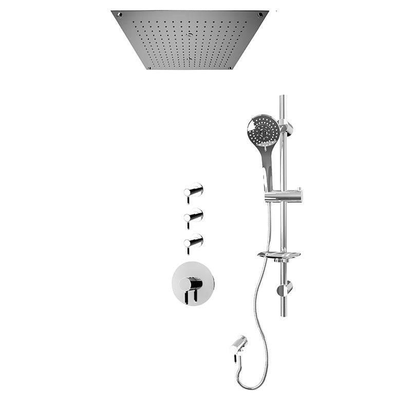 Rubi Vertigo C 3/4 Inch Thermostatic Shower Kit With Built in Shower Head - Chrome - Renoz