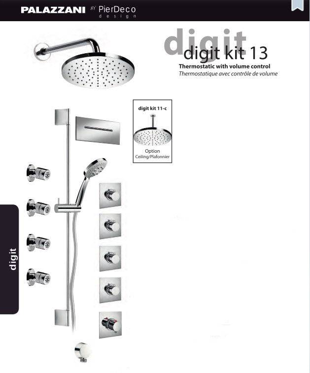 PierDeco Palazzani Digit Kit 13 Shower Kit - Renoz