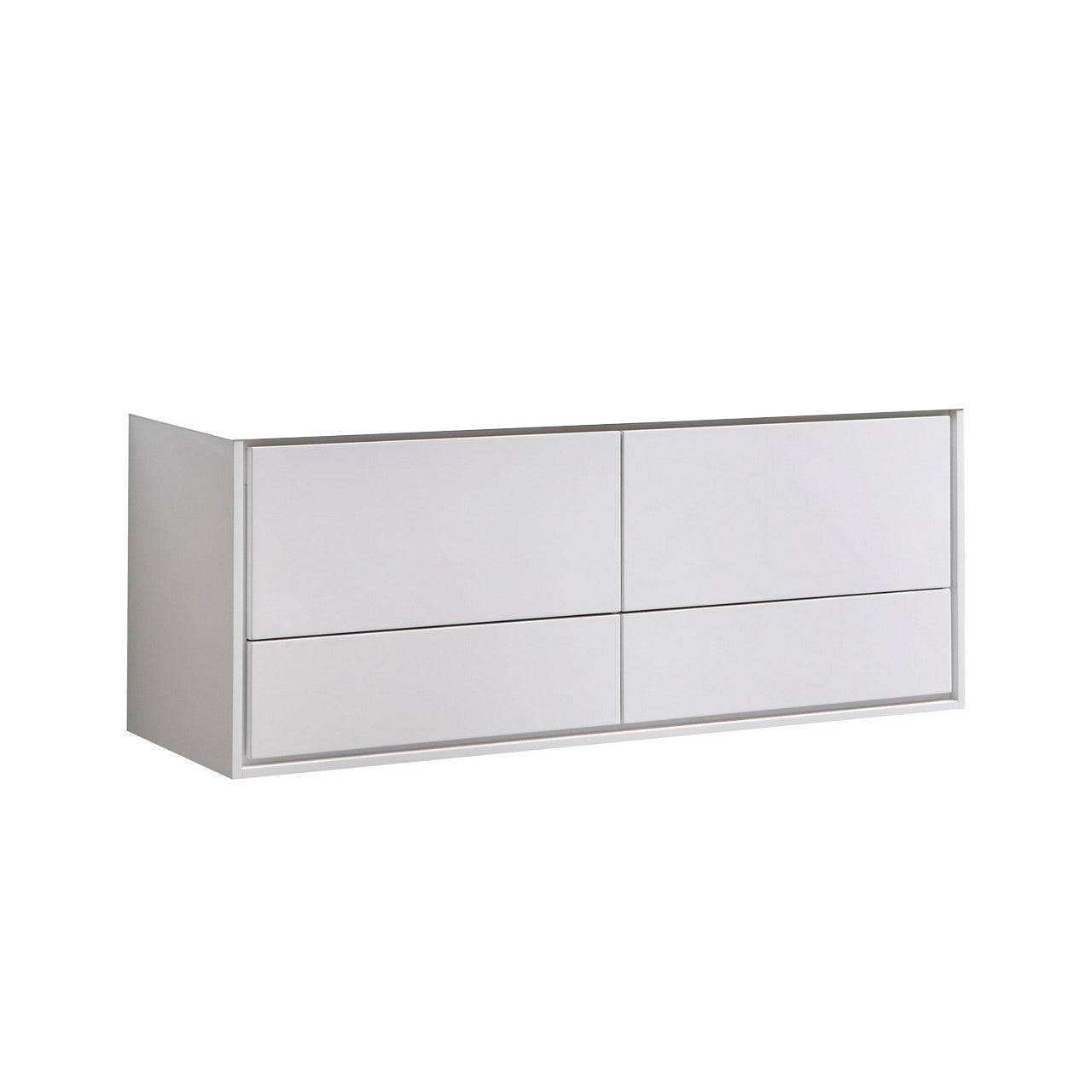 Kube Bath De Lusso 60" Wall Mount / Wall Hung Modern Bathroom Vanity With 4 Drawers Countertop Not Included - Renoz